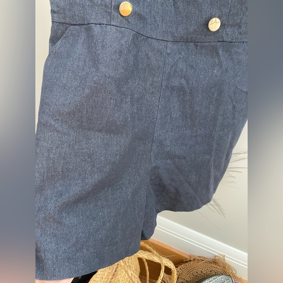 Miss Selfridge navy blue jumpsuit with gold button details size 8 - Picture 3 of 10